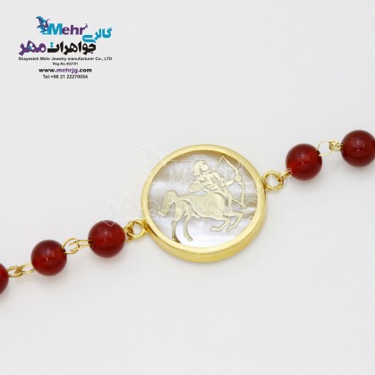 دستبند طلا و سنگ - ماه تولد آذر-MB0129